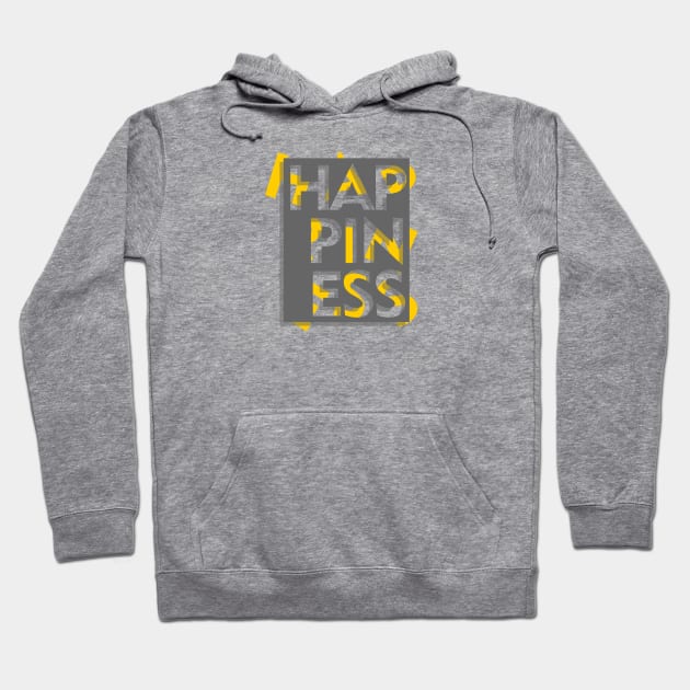 3d effect scrambled letter of happiness Hoodie by Typography Dose